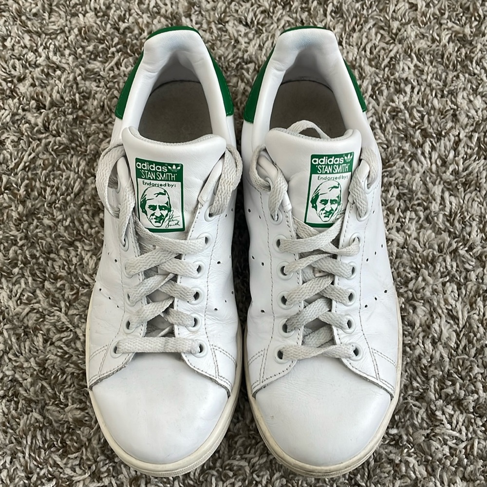 Adidas Stan Smith, Green and White, Size 7